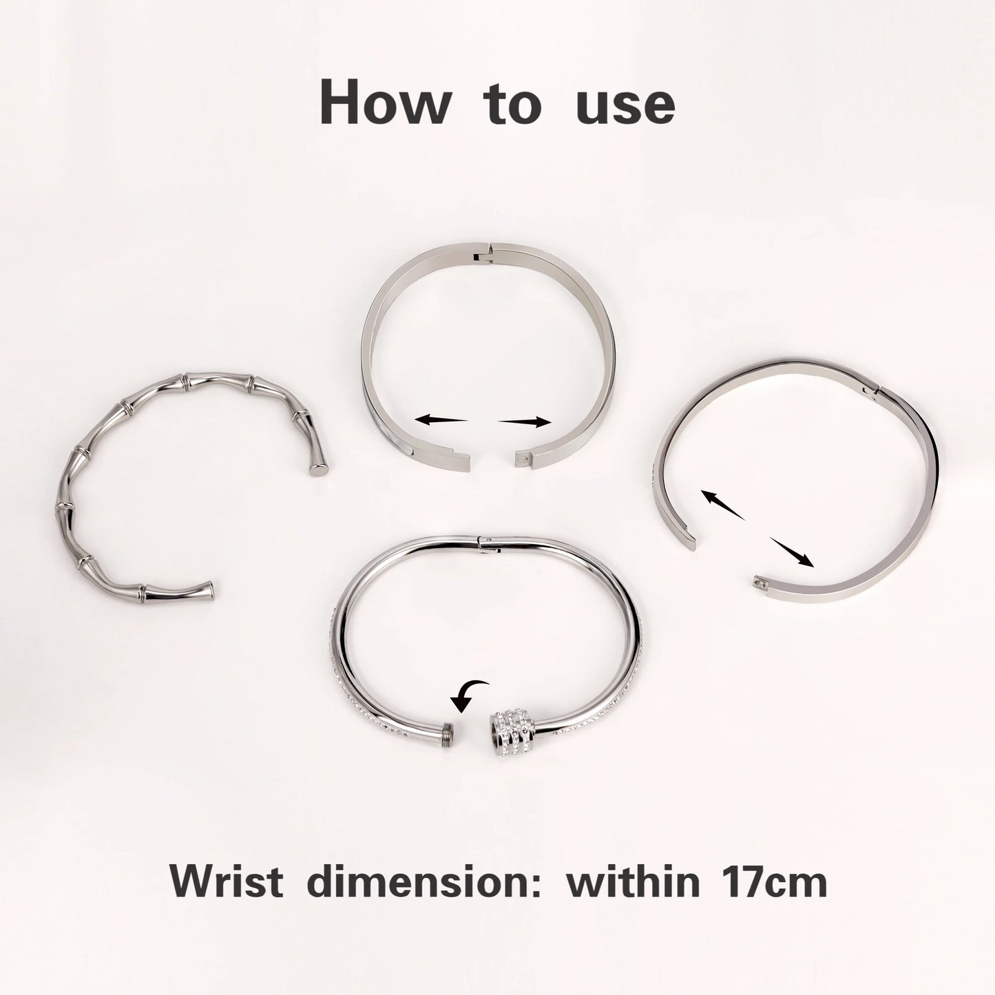 Mariasz Gold Zircon Bangle – Minimalist Waterproof Bracelet