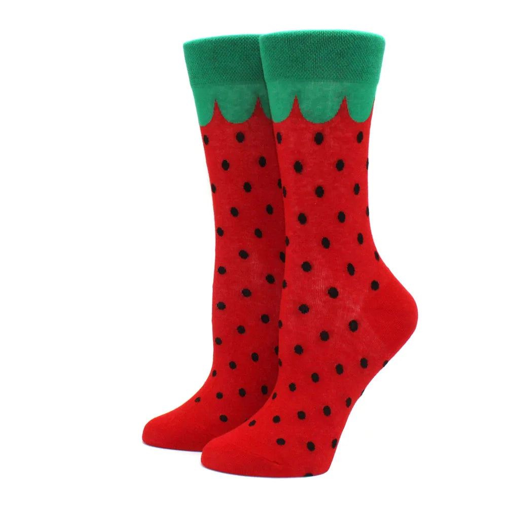 Women's Funny Food Print Socks – Cute Avocado & Sushi Cotton Harajuku Style