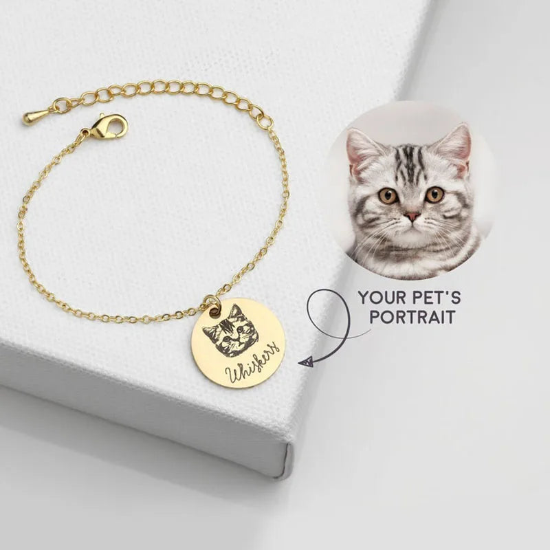 Custom Dog Portrait Bracelet – Personalized Mother’s Day Gift for Pet Lovers