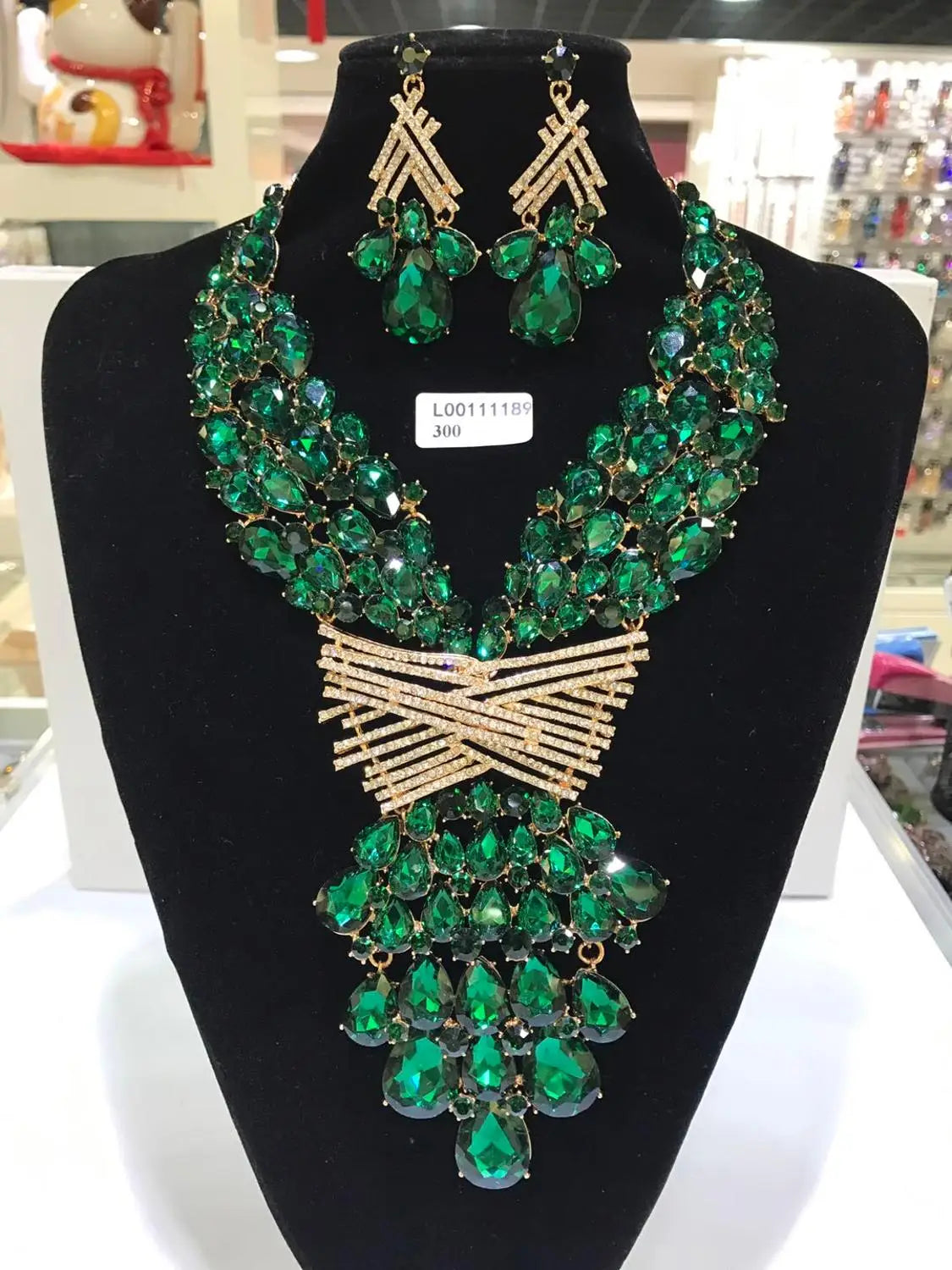 Women's Crystal Rhinestone Jewelry Set – Necklace & Earrings for Wedding