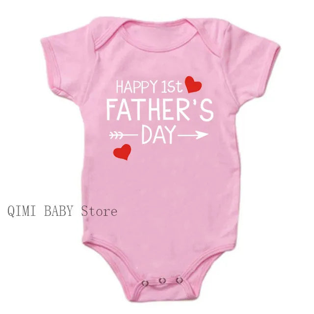 Funny 1st Father's Day Baby Bodysuit – Cotton Romper for Boys & Girls