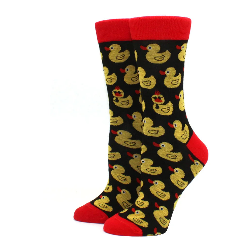 Women's Funny Food Print Socks – Cute Avocado & Sushi Cotton Harajuku Style