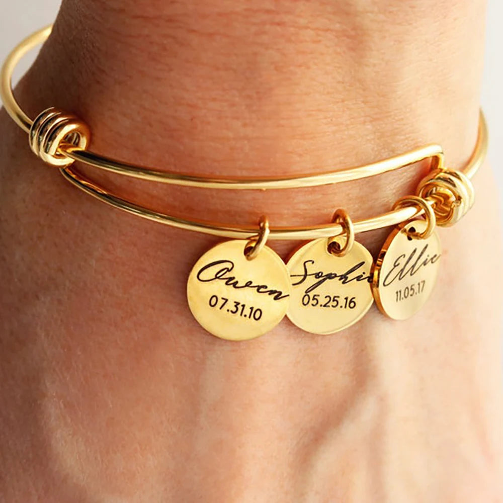 Mama Name Bracelet – Personalized Charm with Kids' Names, Mother's Day Gift