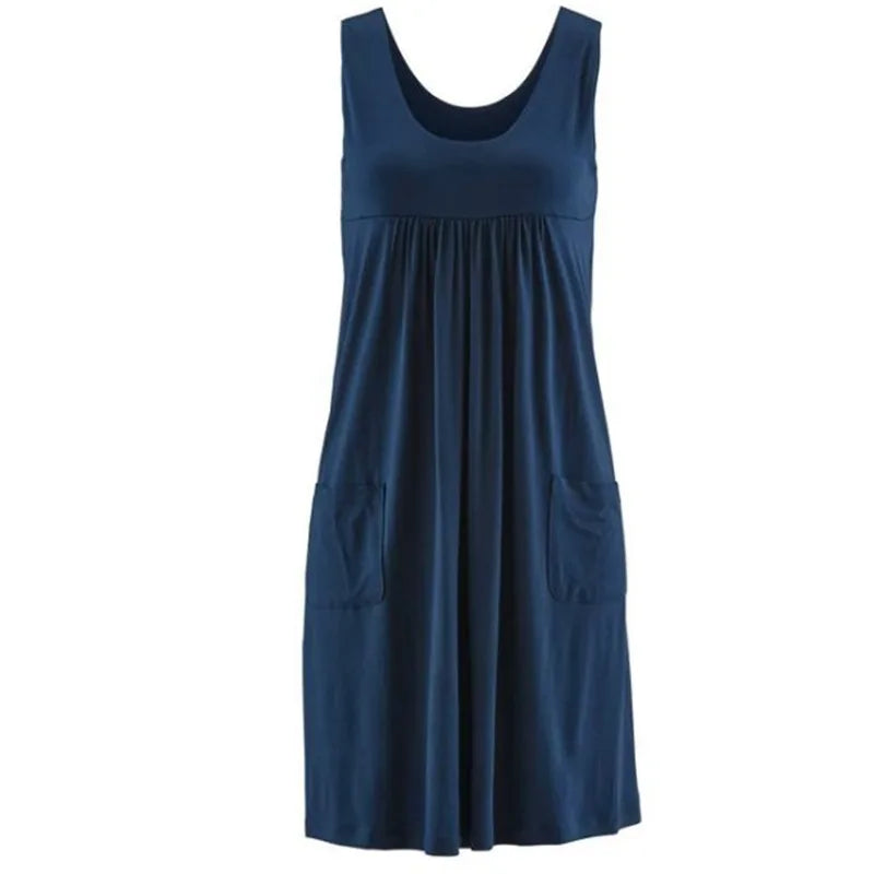 Summer Striped Dress – Loose, Simple Sleeveless Women's Outfit