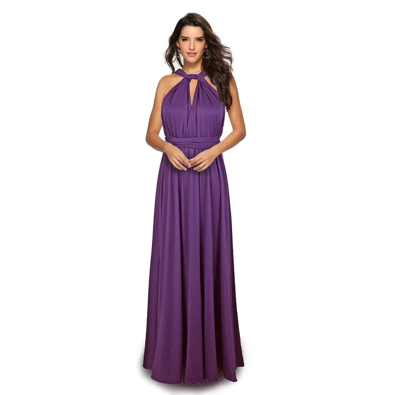 Sexy Women’s Multiway Red Maxi Dress – Convertible Boho Bandage Party Dress