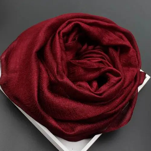 2023 Pure Color Linen Scarf – Plus Size Pashmina Shawl for Women