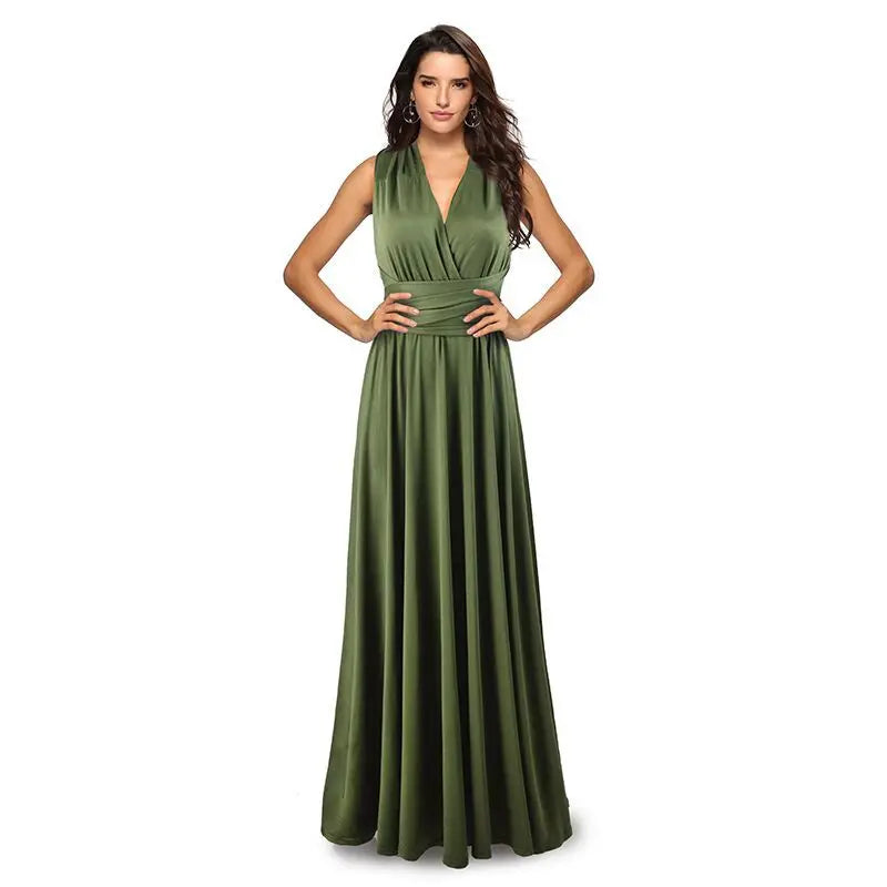 Sexy Women’s Multiway Red Maxi Dress – Convertible Boho Bandage Party Dress