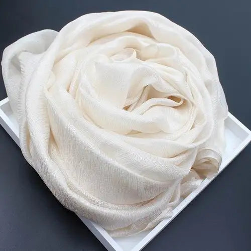 2023 Pure Color Linen Scarf – Plus Size Pashmina Shawl for Women