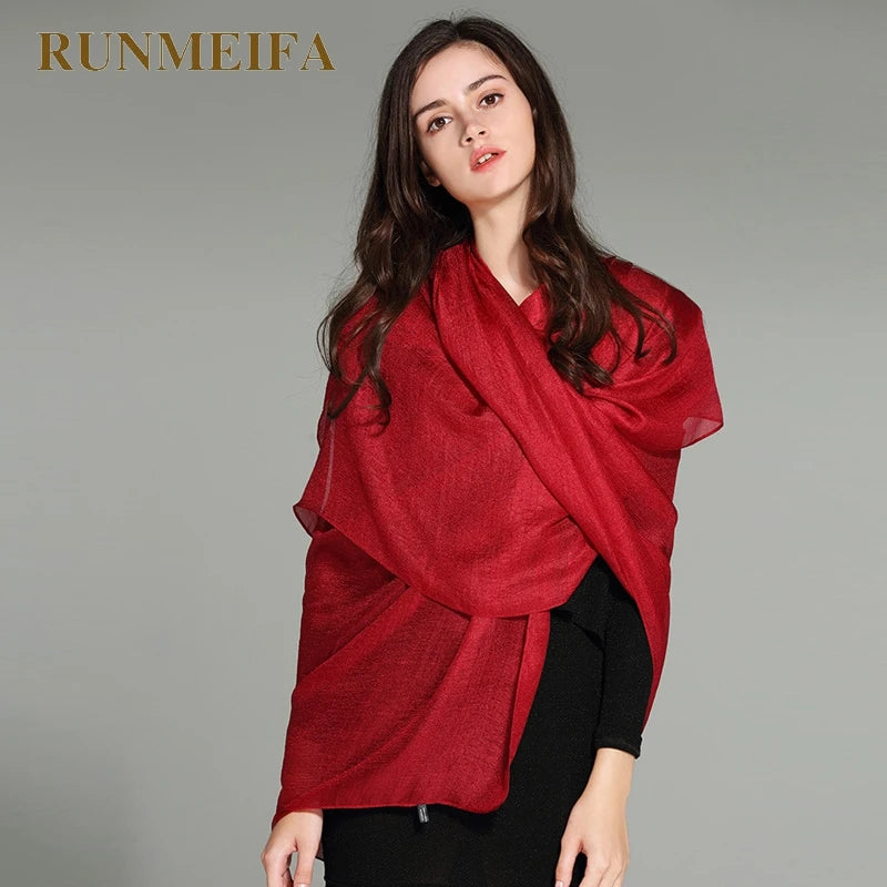 2023 Pure Color Linen Scarf – Plus Size Pashmina Shawl for Women