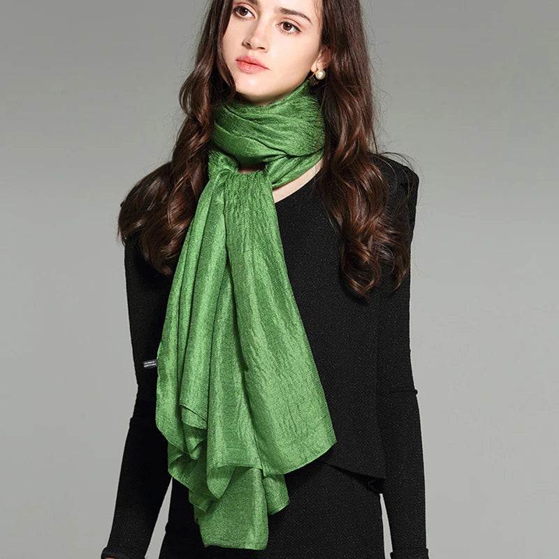 2023 Pure Color Linen Scarf – Plus Size Pashmina Shawl for Women