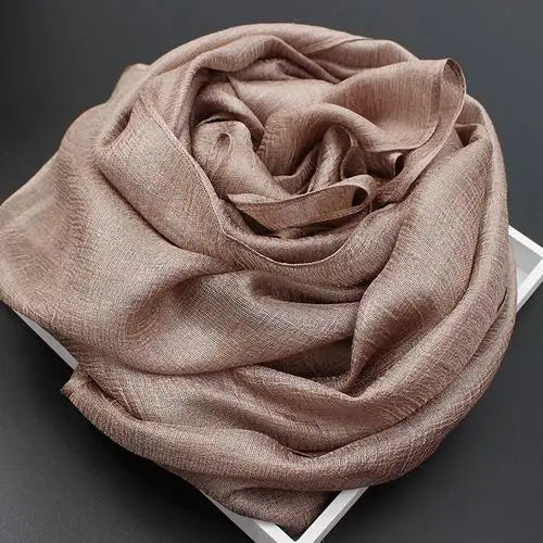 2023 Pure Color Linen Scarf – Plus Size Pashmina Shawl for Women