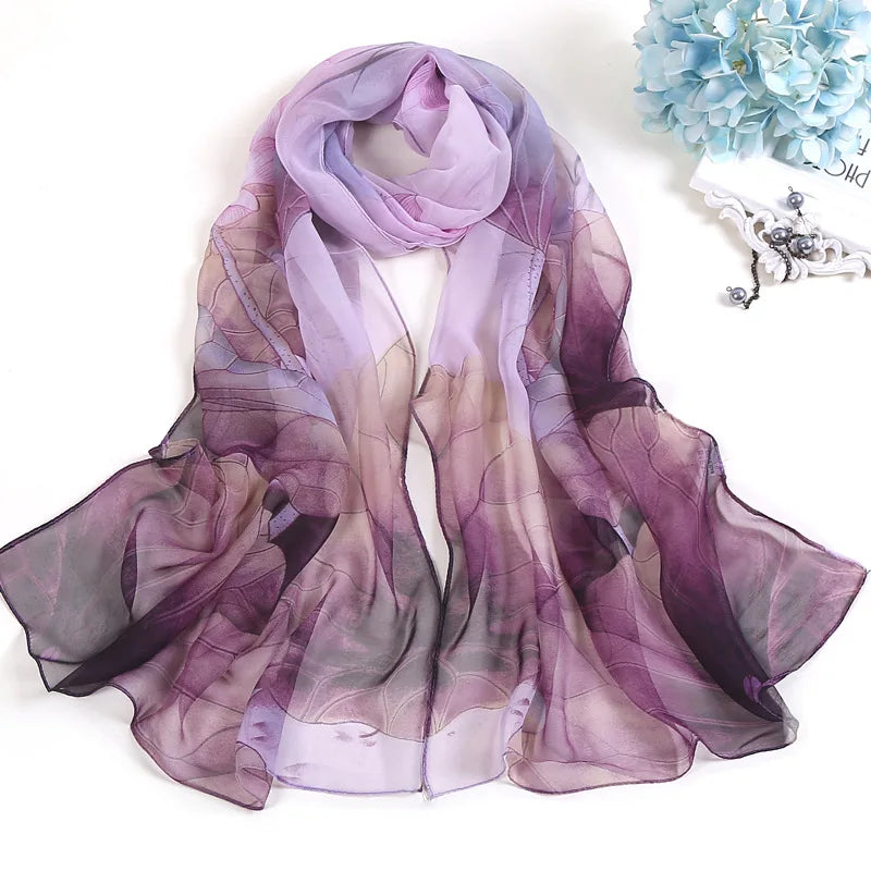 RUNMEIFA Floral Silk Beach Scarf – Women’s Lightweight Wrap & Hijab