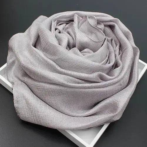 2023 Pure Color Linen Scarf – Plus Size Pashmina Shawl for Women