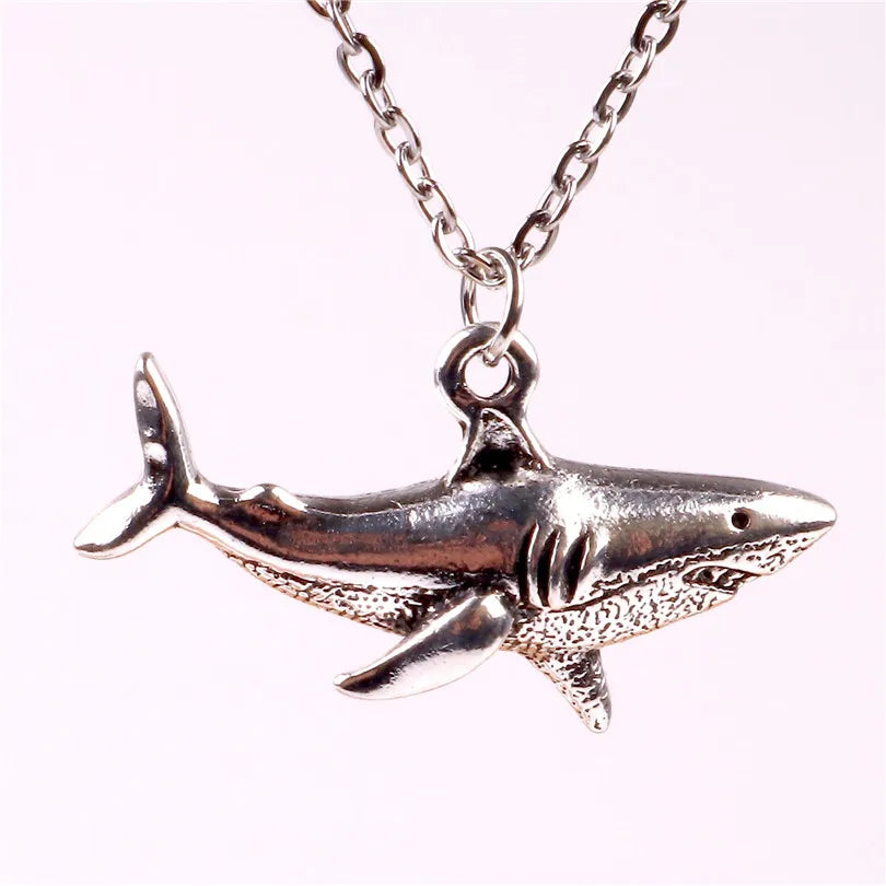 Punk Shark Charm Necklace – Ocean Animal Pendant Choker for Men & Women
