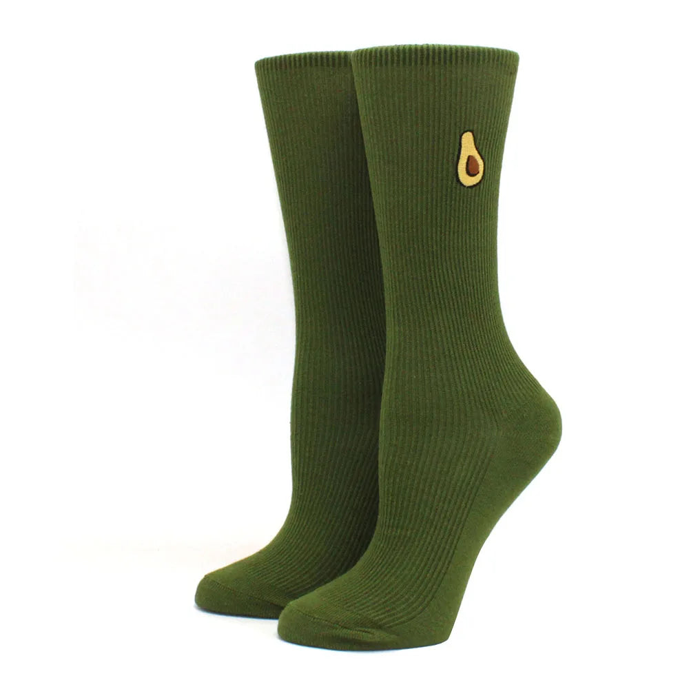 Women's Funny Food Print Socks – Cute Avocado & Sushi Cotton Harajuku Style