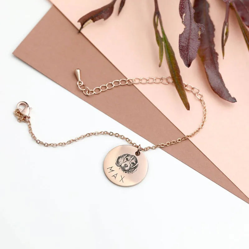 Custom Dog Portrait Bracelet – Personalized Mother’s Day Gift for Pet Lovers