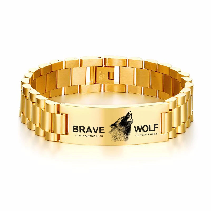 Luxury Metal ID Bracelet – Personalized Oyster Style Engraved Band for Him