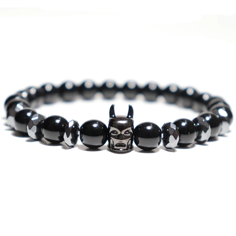 Trendy Volcanic Hematite & Tiger Eye Bracelet – Men’s Zirconia Crown Bracelet