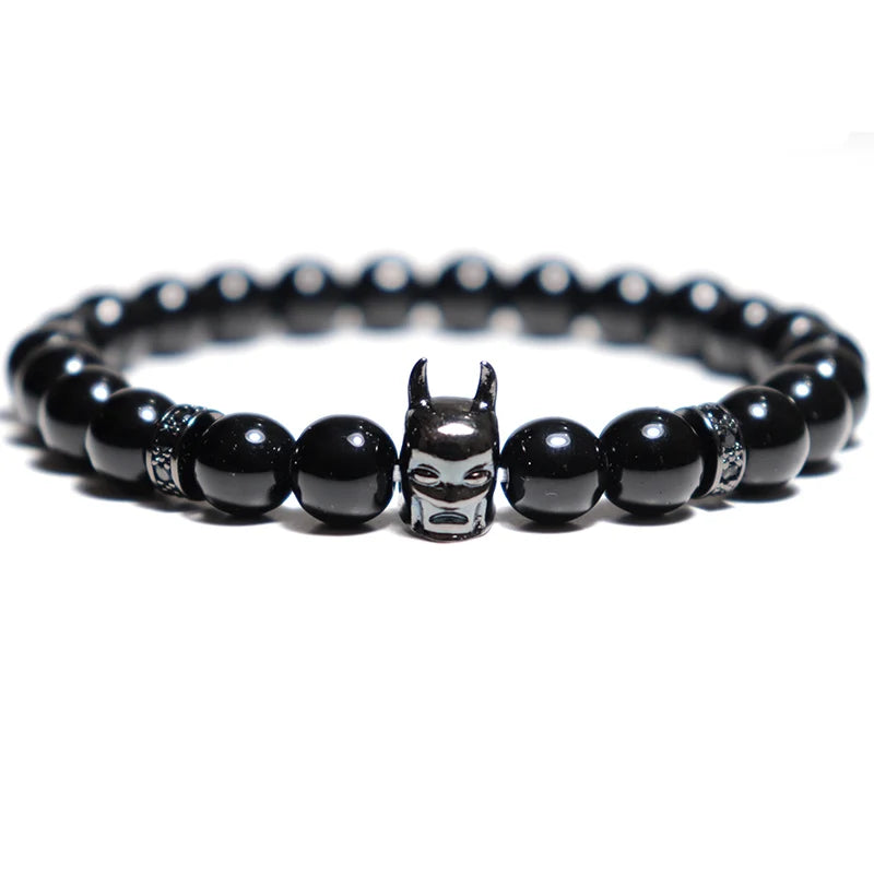Trendy Volcanic Hematite & Tiger Eye Bracelet – Men’s Zirconia Crown Bracelet
