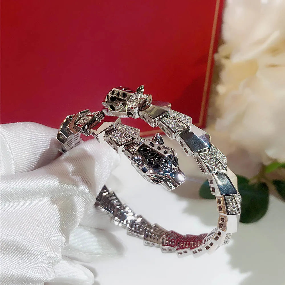 Exquisite AAA Zircon Leopard Bracelet – Shiny Luxury Fashion Jewelry for Women