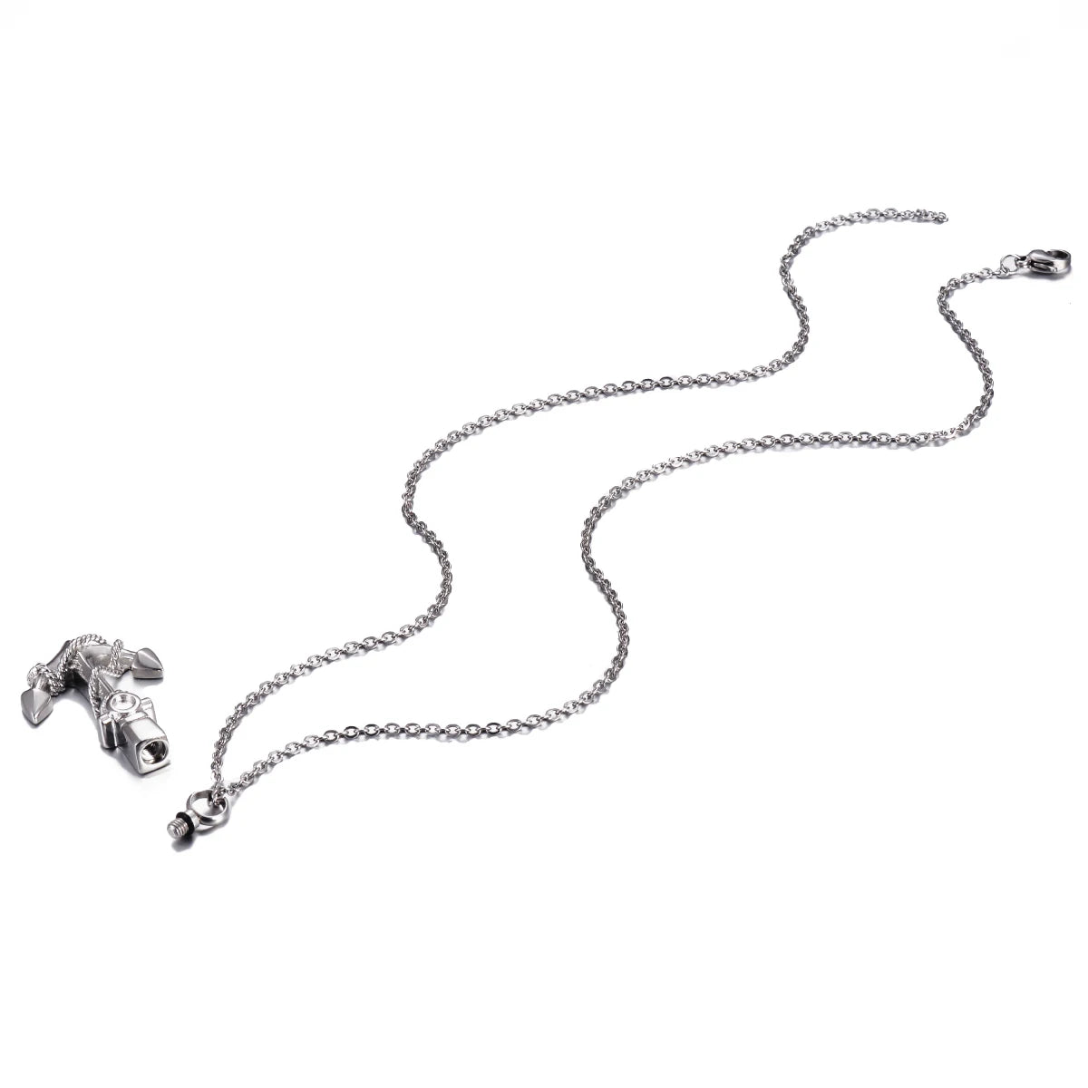 Anchor Cremation Urn Necklace – Stainless Steel Keepsake Jewelry for Ashes