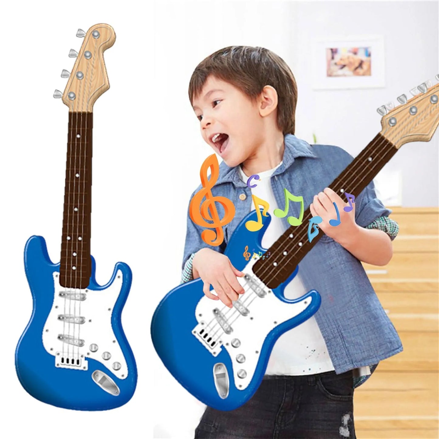 17-inch Kids Electric Guitar – 4-String Musical Toy Instrument for Children