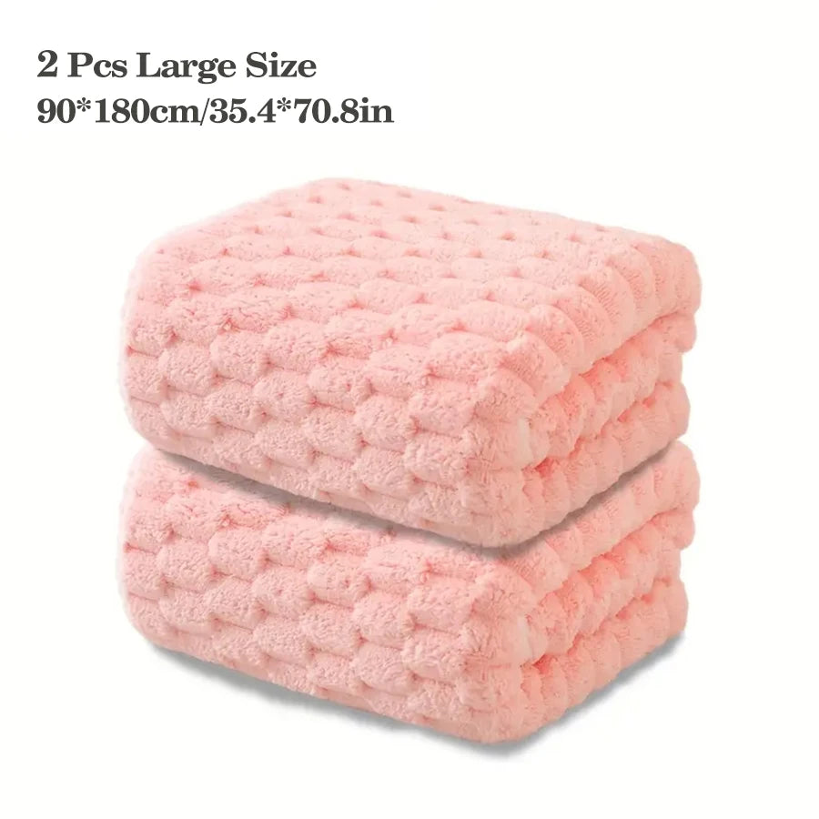 2PCS XL Microfiber Bath Towels – Soft, Quick-Dry & Absorbent
