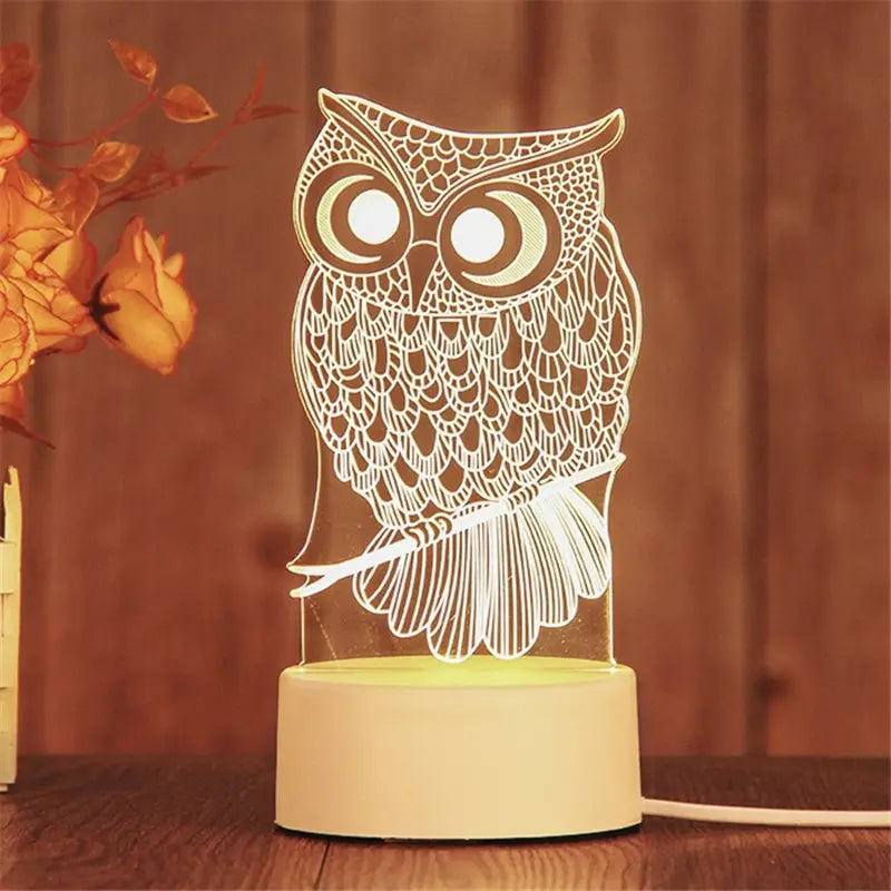 Acrylic LED Night Light – Creative Bedside Lamp Gift