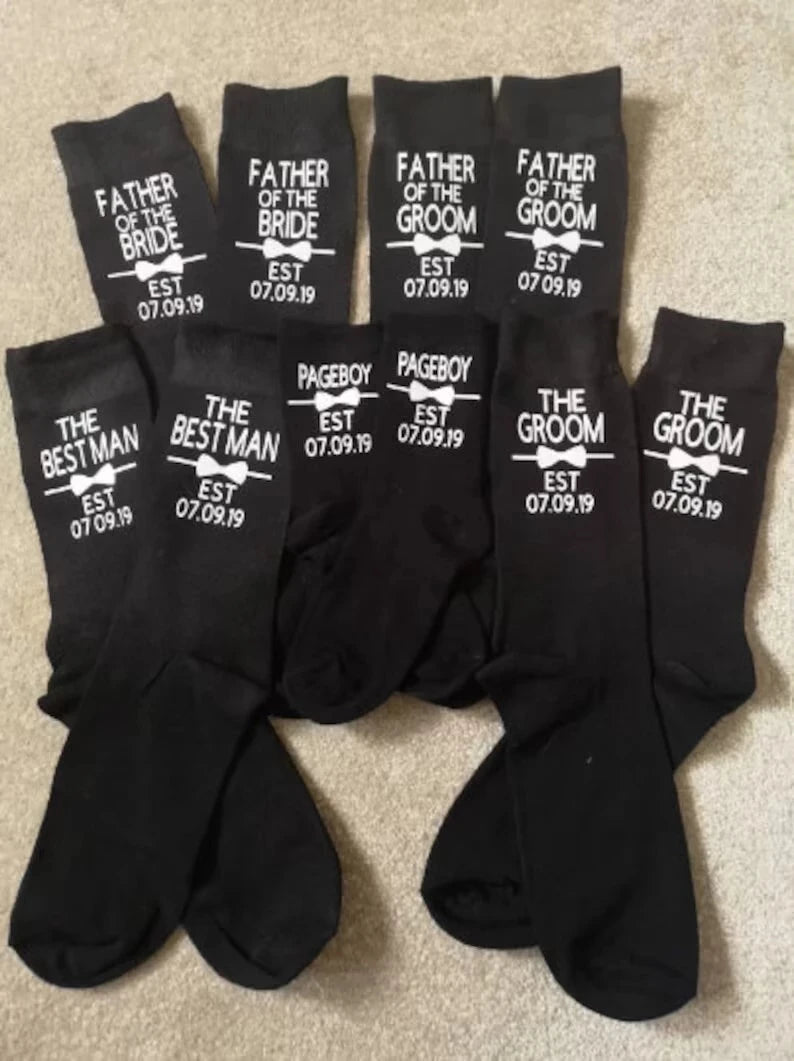 Personalized Wedding Socks – Custom Groom, Best Man & Father of the Bride/Groom Gift