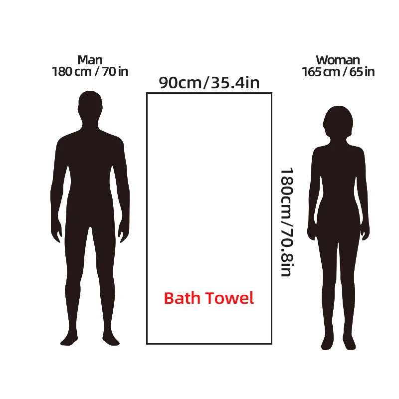 2PCS XL Microfiber Bath Towels – Soft, Quick-Dry & Absorbent
