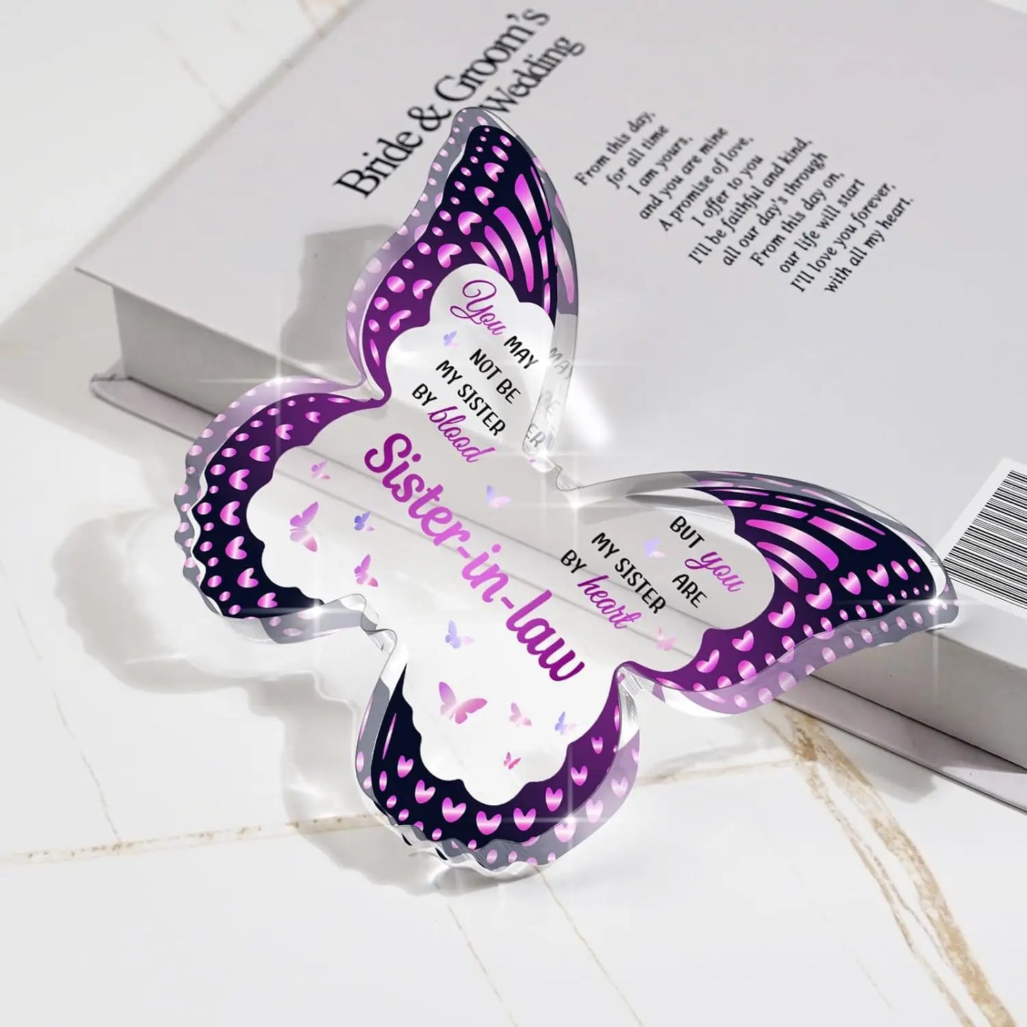 Butterfly Acrylic Plaque – Sister-in-Law Gift for Mother's Day & Birthdays