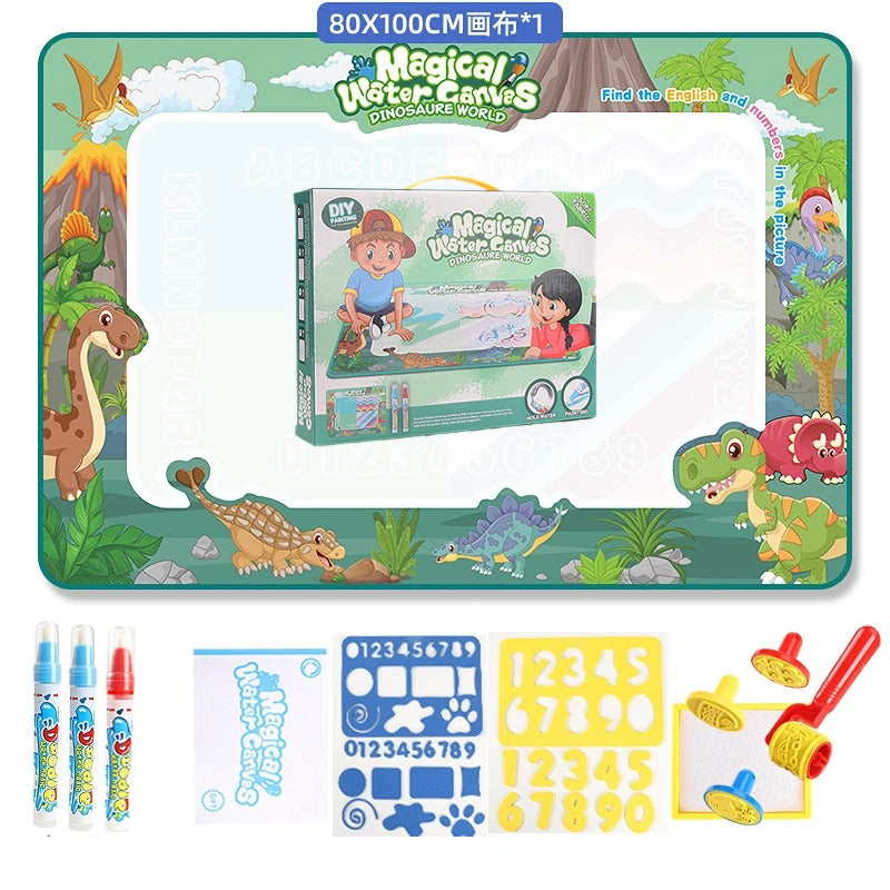 100x80CM Magic Water Drawing Mat – Reusable Doodle & Coloring Toy for Kids