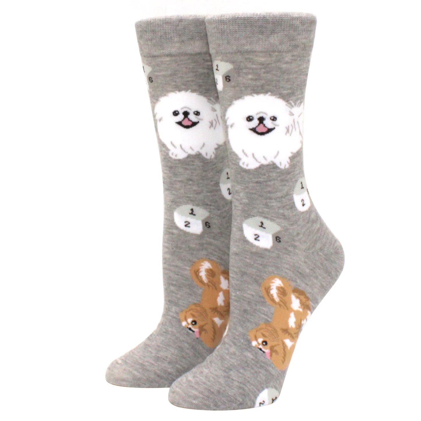 Cute Puppy Cartoon Socks – Corgi & Schnauzer Mid-Tube Unisex Breathable Comfort