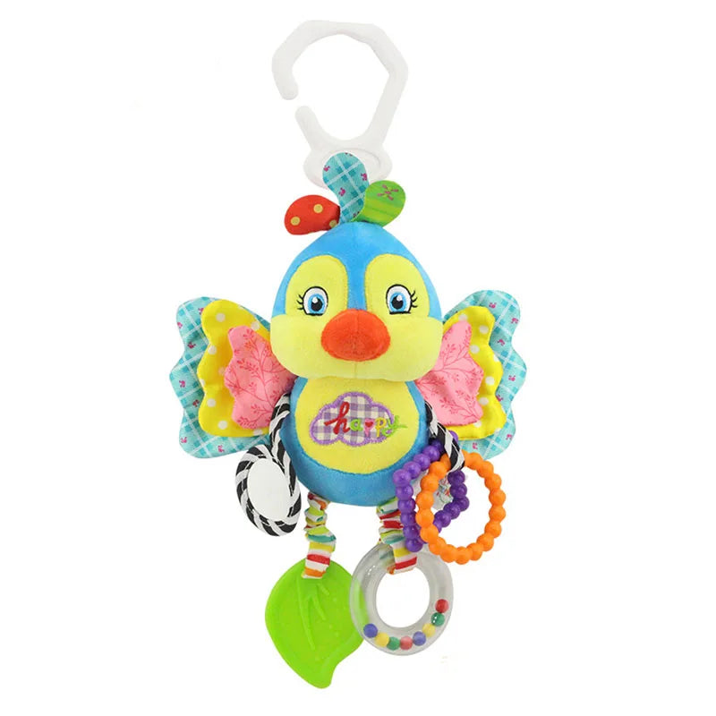 Soft Animal Handbell Rattles with Teether for Newborns