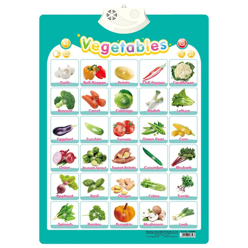 Electronic ABC & 123 Wall Chart for Toddlers