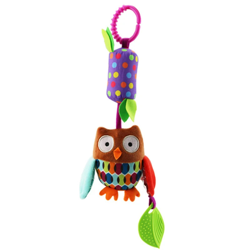 Soft Animal Handbell Rattles with Teether for Newborns