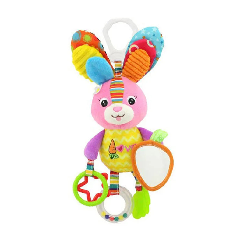 Soft Animal Handbell Rattles with Teether for Newborns