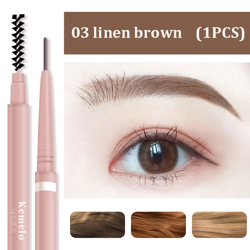 1.5mm Ultra Fine Double-Ended Waterproof Eyebrow Pencil - Long Lasting & Automatic
