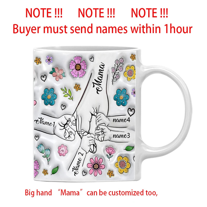3D Printed Personalized Flower Mug – Gift for Children & Mother’s Day