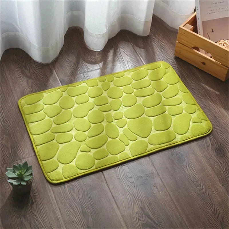 Super Absorbent Cobblestone Bath Mat – Non-Slip Bathroom Rug for Shower
