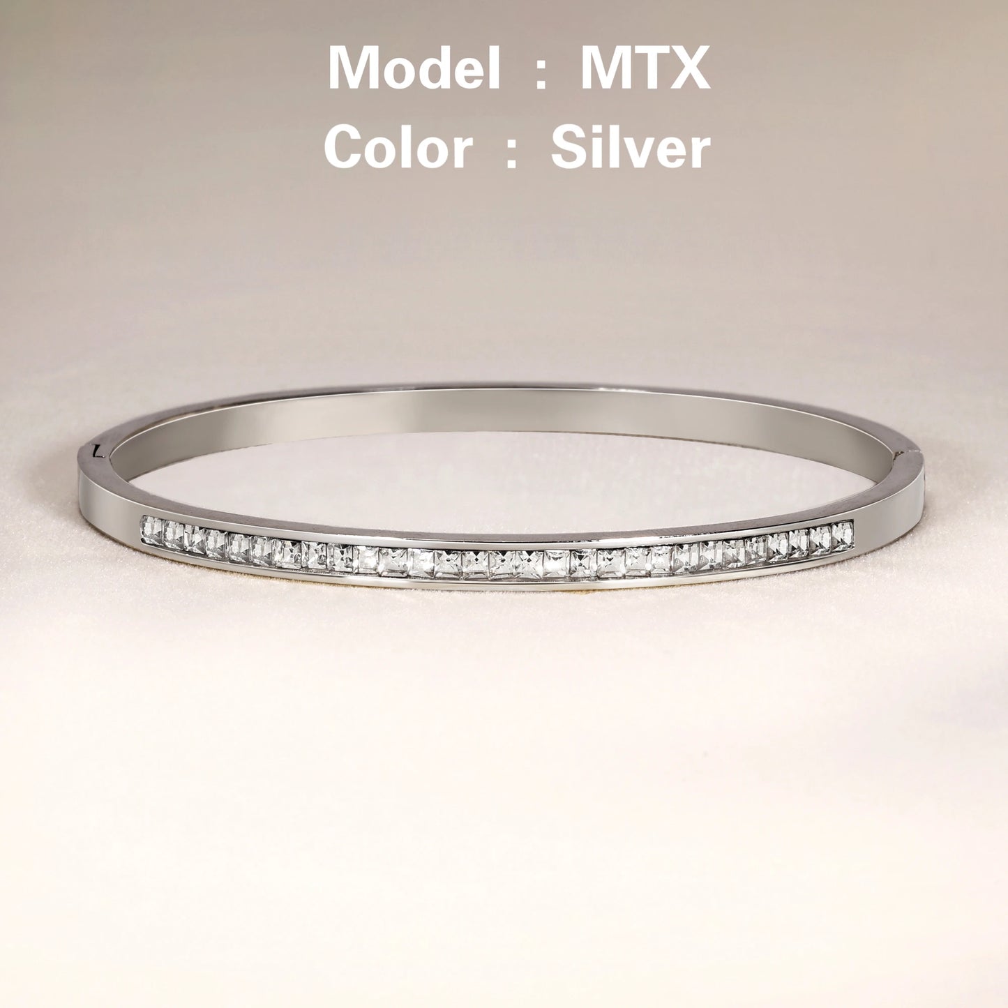 Mariasz Gold Zircon Bangle – Minimalist Waterproof Bracelet