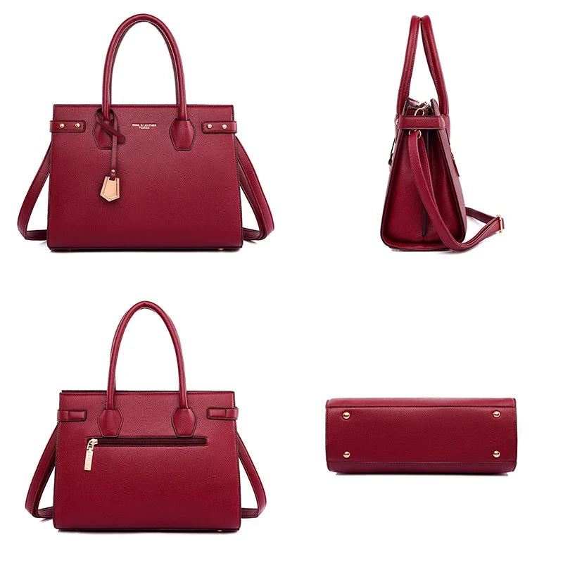 Genuine Leather Handbag – Luxury Tote & Crossbody Bag for Women