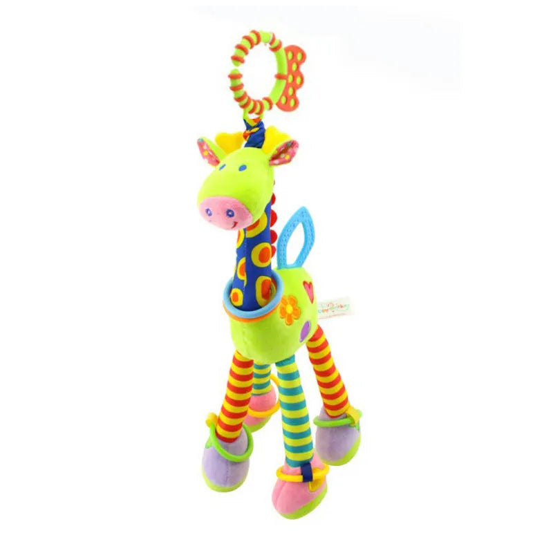 Soft Animal Handbell Rattles with Teether for Newborns