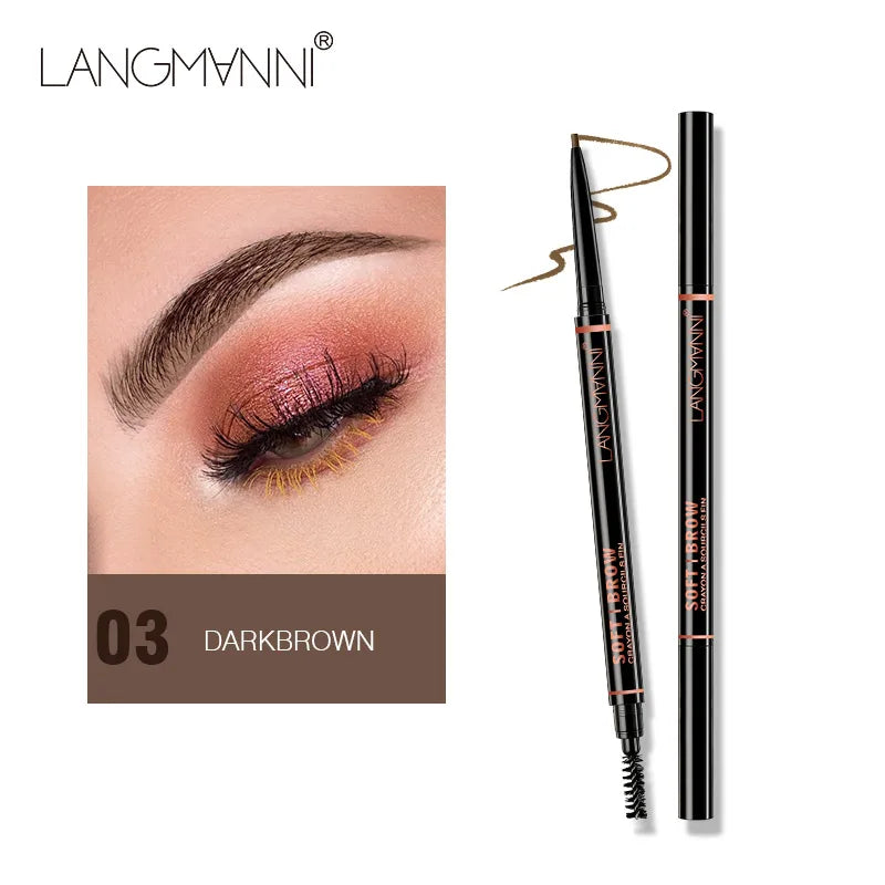 Langmanni Double-Headed Waterproof Eyebrow Pen with Brush