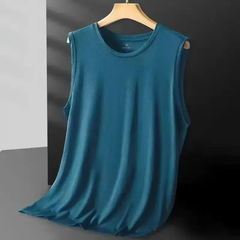 Men's Ice Silk Mesh Tank – Lightweight Sleeveless Summer Sports Vest