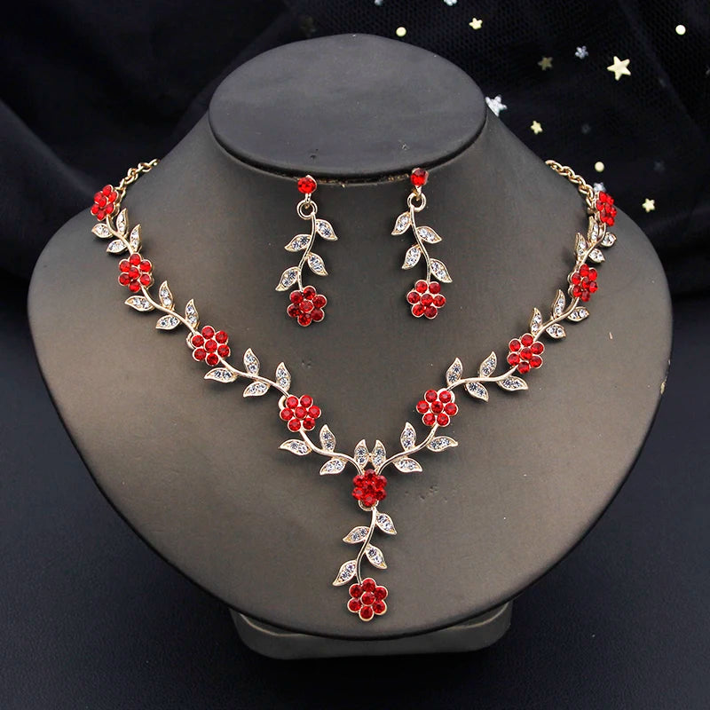 3-Piece Baroque Bridal Crown & Jewelry Set – Necklace, Earrings & Tiara for Prom
