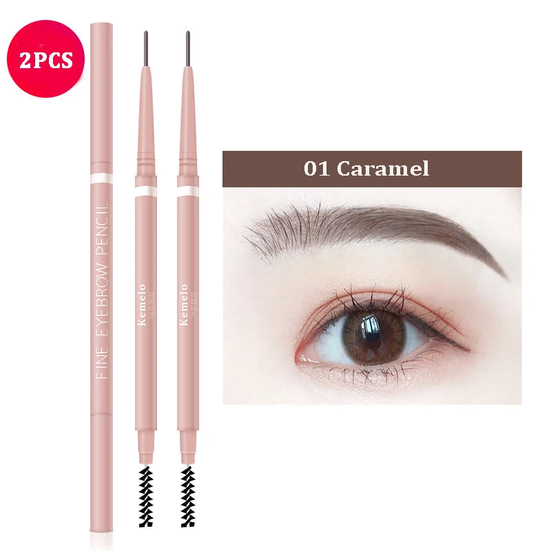 1.5mm Ultra Fine Double-Ended Waterproof Eyebrow Pencil - Long Lasting & Automatic