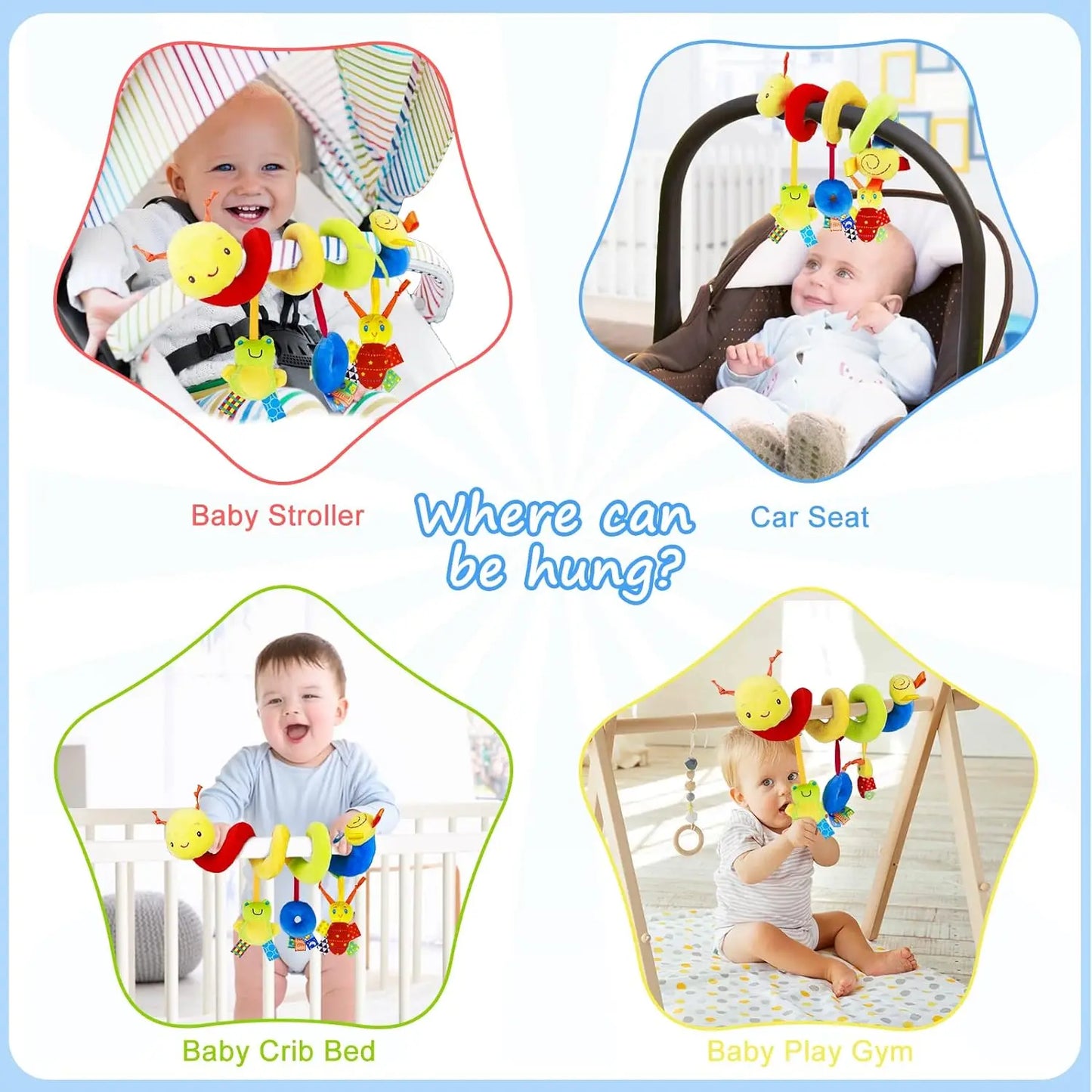 Plush Hanging Car Seat & Stroller Toys for Babies (0–12 Months)