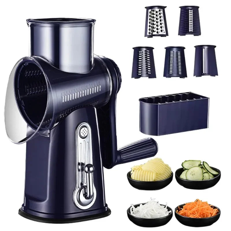 Manual Drum Grater – Multifunction Vegetable Slicer & Cheese Shredder