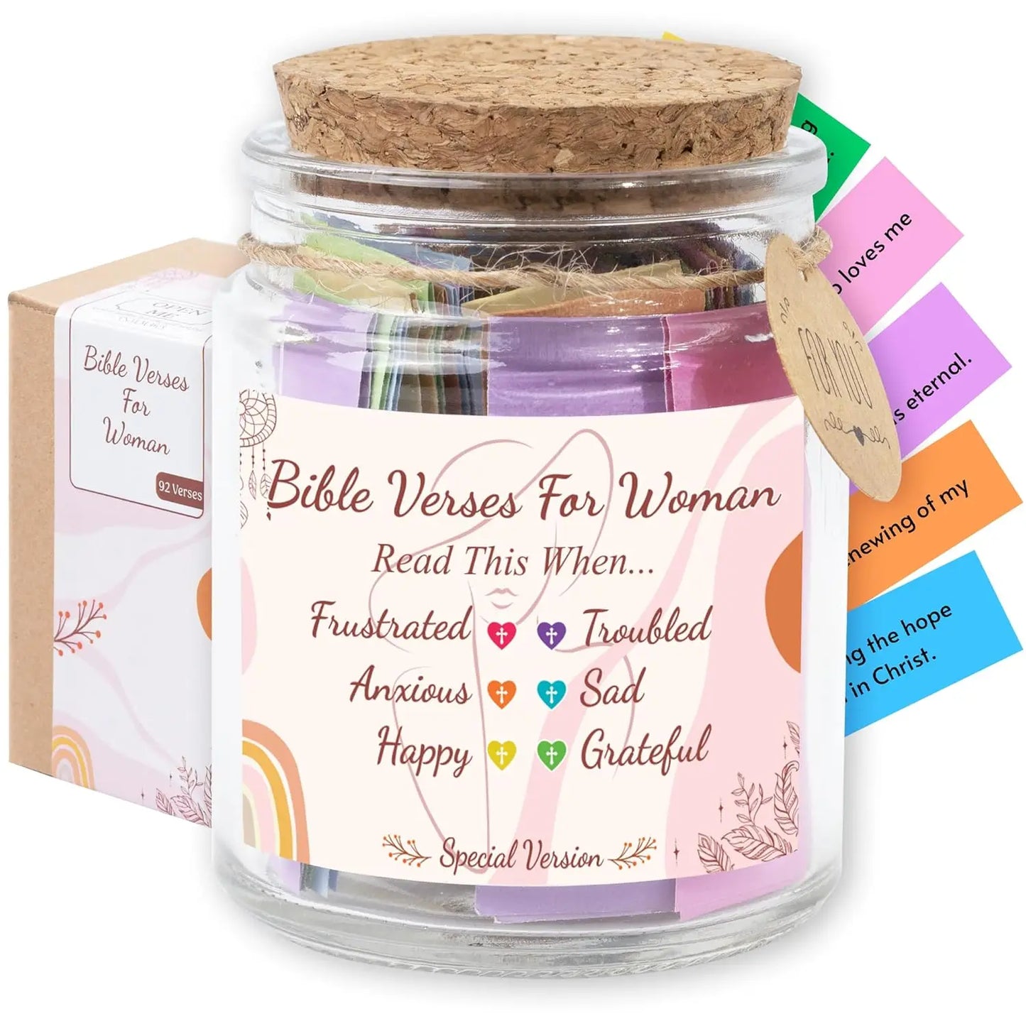 Bible Verse Jar – Perfect Gift for Mother’s Day, Birthday, Easter, & Graduation